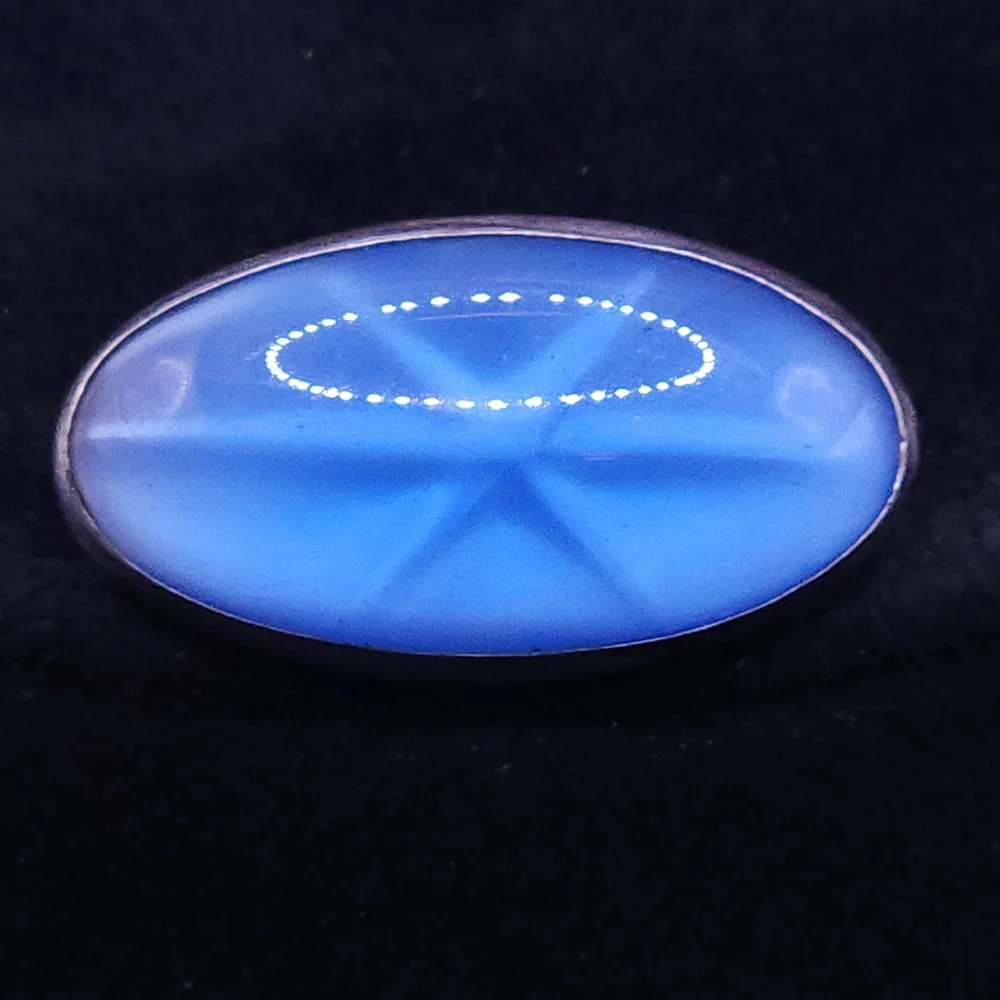 vintage sterling silver blue glass star brooch pin. - Picture 1 of 6